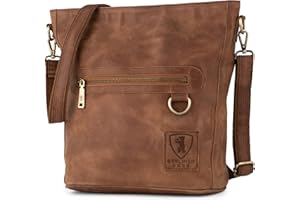 Berliner Bags Vintage Sac Besace Femme Bandouliere Siena, Sac Bandoulière Cuir Femme, Sac à Main Marron