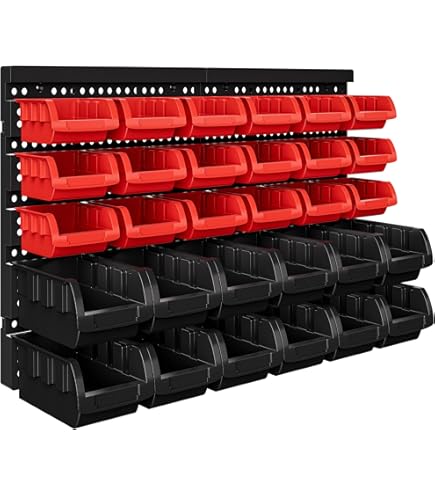 Deuba Wandrek Met 60 Stapeldozen En 4 Wandplaten Van 32x38x2 Cm Per Stuk
