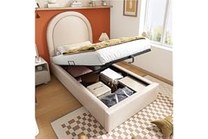 Wyibwy Letto imbottito per bambini, letto singolo con motivo cosmico, 90 x 190 cm, beige, PU, per bambini e bambine (senza materasso)