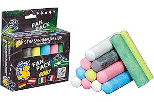 PUSTEFIX Malefix Street Painting Chalk Fan Set, Pack of 12, Painting Chalk for Children and Adults, Variety of Colours, Bright and Strong, Water-Soluble and For Street and Yard