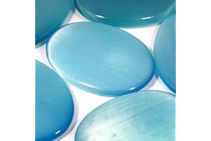 ‎CRYSTALAGE Turquoise Cats Eye Palm Stone