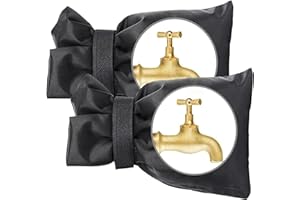 MICQUTR Outside Tap Covers for Winter, 2 pcs Large Outdoor Tap Cover Insulated Protector, Waterproof & Thickened Thermal Tap Jacket Protects Your Tap from Freezing Bursting (Black)