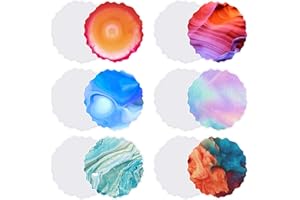 JUBAOPEN Set of 6 Resin Silicone Moulds Coaster Silicone Moulds Epoxy Resin Set Silicone Moulds Set Resin Casting DIY Coaster Casting Mould Resin Art Moulds Coaster for Jewellery DIY Crafts