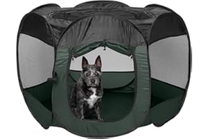 Furhaven Pop Up Playpen Pet Tent Playground - Hunter Green, Small