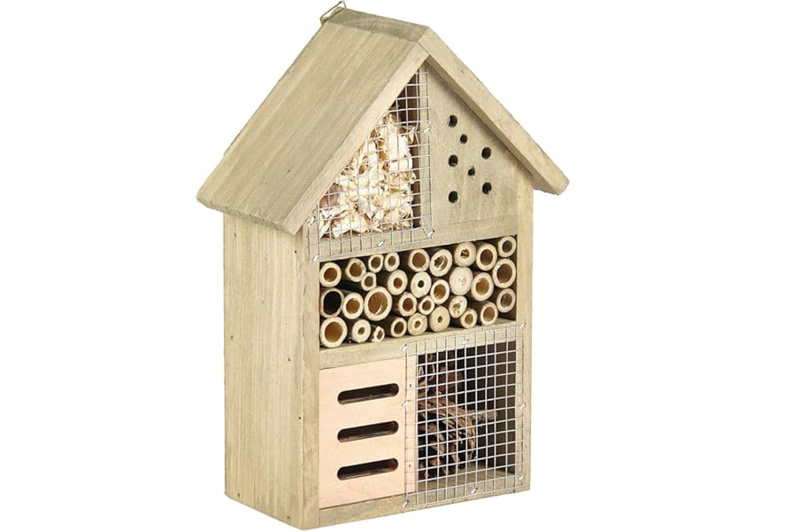 Wooden Insect House Hotel Eco Friendly Bee Ladybug Butterfly Insects 25.5 cm