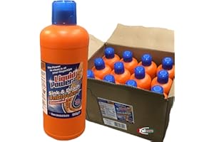 FULCARE Liquid Power Sink and Drain Unblocker Concentrated, Effectively Clears Clogged Drains, Pipes, Tanks, Ideal for Baths, Showers & Sinks Bulk Pack Buy Case of 12 1000g