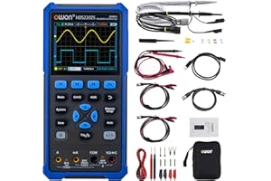 HDS2202S OWON Oszilloskop 3 in 1 Handoszilloskop 200MHz Bandbreite 1GS/s Abtastrate + 4 1/2 Stellen Multimeter+ 25MHz Signalgenerator 3,5" LCD mit einstellbarer Helligkeit