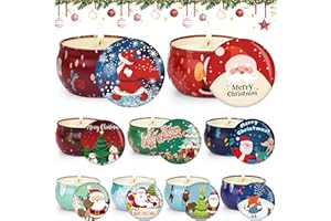 KIYTARBOO Candele Profumate Set Regalo, candele natalizie,Candele Soia Per Aromaterapia con 9 Profumi, per Donna Alleviare Lo Stress, Adatto per Compleanno della Festa della Natale,Durata Fino a 180 Ore
