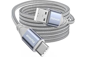 Ploiwue Câble USB C de 5 m, câble de charge USB de type C en nylon tressé pour manette PS5, manette PS5 DualSense, Xbox Series X/S, Sony, Samsung Galaxy S20 S21, Nintendo Switch (gris)