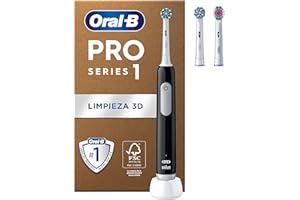 Oral-B Pro Series 1 Cepillo de Dientes Eléctrico con Mango Recargable y Cabezal, Diseñado por Braun, Regalos Originales para Mujer y Hombre - Negro