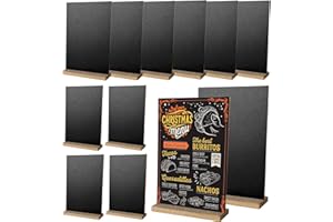 CYEER 12 Lavagna da Tavolo, Menu Lavagnette da Tavolo, Negozi, Lavagna con Base in Legno, Lavagnette con Supporto per Messaggi, per Caffè, Ristoranti, Bar, 22x15cm