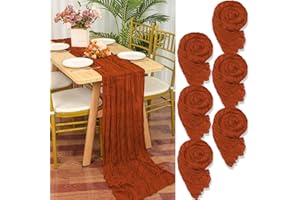 YMHPRIDE 6 Pezzi Runner da Tavola in Garza Terracotta, 90 x 300cm Terracotta Runner da Tavola per Formaggio per Matrimonio Addio al Nubilato Baby Shower Decorazioni Feste di Compleanno
