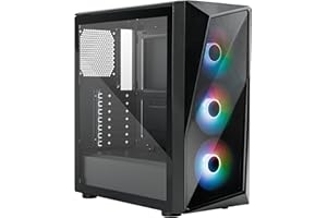 Cooler Master CMP 520 Boitîer PC - Chassis ATX Moyen Tour & Panneau Avant Intake en Mesh, 3 x Ventilateurs ARGB 120mm, Latéral Verre Trempé, Refroidissement Polyvalent, Cage PSU Ventilée, Le Noir
