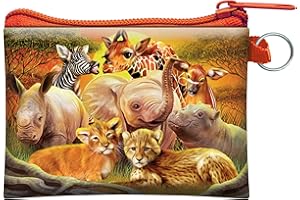 3D LiveLife Portamonete - Praticamente Cugini di Deluxebase. Portafoglio lenticolare 3D Animale. Porta contanti, monete, e carte con zip sicura decorato dalla grafica del noto artista Michael Searle