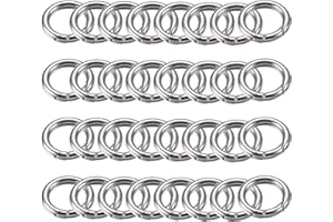 Spring O Rings, Ekunbuy Spring Snap Clip Hooks Zinc Alloy Round Metal Split Rings Small Clamp Clasp Keyring Buckle for Bag Purse Handbag Strap Craft Jewelry Making