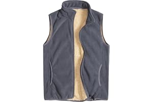 Oralidera Herren Fleeceweste Outdoor Westen mit Taschen und Reißverschluss Casual Winterweste für Männer Warm Ärmellos Fleecejacke mit Plüsch Gefüttert