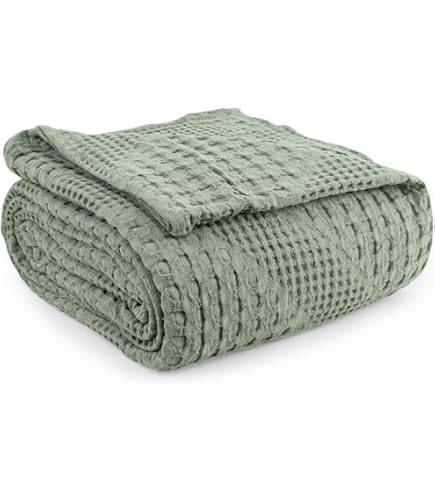 Olivia Rocco Florian Coperta In Cotone 180x250 Cm Verde Salvia - Plaid A Quadri Per Divano E Letto