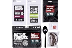 SAVE & PROTECT TRADING Tactical Foodpack 1 x Meal Ration ECHO 346g – Alimento de emergencia para 1 persona – 5651 kJ / 1348 kcal – Resistente hasta 2030 – Alimentos de supervivencia para emergencias al aire libre