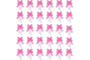 YUDANSI 30Pc Mini Gift Wrapping Pull Bows, Pull Bow Ribbon Bows With 2 Gold Yarn, Decorative Bows For Christmas New year Valentine's Day Birthday Present Wedding Car Decoration, Basket Wrap Gift Bows