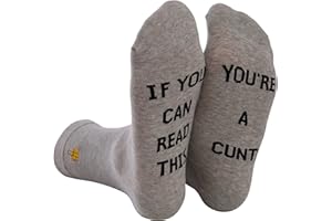 RUDE SLOGANS CO Funny Socks for Men & Women- Premium Quality Novelty Socks with Rude Slogan- Unique Humorous Gifts for Birthday- Cunt gifts with Funny Sayings