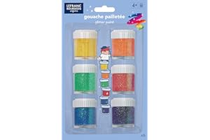 Lefranc Bourgeois Gouache pailletée pour enfants 6 pots de 22ml