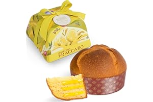 ‎PASTICCERIA FRACCARO 1932 Handwerklicher Panettone gefüllt mit Limoncello-Creme (750 g), Pasticceria Fraccaro 1932 – ohne kandierte Früchte und Rosinen, mit Mutterhefe, handwerklich verpackt – Weihnachtsdessert Made in Italy