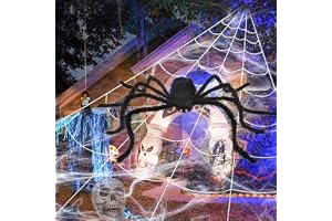 Halloween spindelnät dekoration, 700 x 550 cm triangulär jätte spindelnät, halloweendekoration, halloween spindelnät med krokar, markspett, spindelnät för inomhus/utomhus, hus, trädgård, festtillbehör