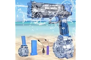 IEEILULU Pistola de Agua Electronica, Pistola de Agua Automática de Gran Capacidad 500cc + 50cc para Niños Adultos, Juguetes de Verano para Playa Jardín Piscina Partido (Azul)