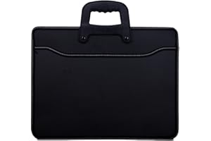 WSLCN Business Sacoche Porte Documents Serviette Porte-documents à Main Rangement Dossiers Trieur A4 Documents Homme Portable Sac et Housse Pour Bureau Commercial Ordinateur Portable Noir