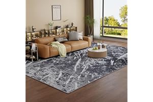 Vamcheer Tappeto Salotto Pelo Corto - Astratto Design Moderni Tappeti Soggiorno,Tappeto Camera da Letto lavabile,Decoration salon y casa, Tappeti Grandi Antiscivolo Morbido,Grigio scuro 160x230 cm