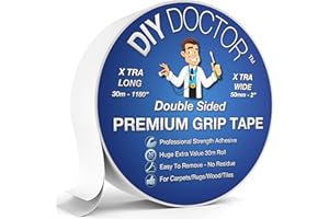 DIY Doctor Nastro Biadesivo Extra Forte per Tappeti - 30 m di Lunghezza e 50 mm di Spessore - Più di 10 Volte più Lungo del Rotolo Biadesivo da 3m - Millechiodi Biadesivo