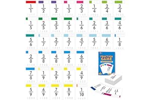 SPRITEGRU 68 Tarjetas de Fracciones, Juego de Matemáticas Divertido - Todas Las Fracciones del 1 al 1/12, Comparar y Simplificar Fracciones, Herramienta Educativa de Aprendizaje Matemático para la Escuela