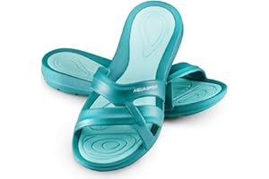Aqua Speed Set di Sandali da Bagno + Asciugamano in Microfibra da Donna | Sandali da Doccia per Donna e Ragazza | Sandali da Sauna | Pantofole da Bagno