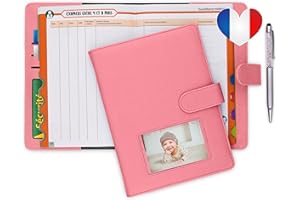 BABEE LAND Protege carnet de sante bebe enfant personnalise pour Fille avec STYLO | Couverture carnet | Pochette ordonnance et carte vitale | BONUS autocollants | Coffret cadeau naissance original