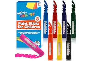 SOL 8pk Assorted Colours Paint Sticks for Children - Mess-Free Creativity, Quick-Drying Colourful Vibrant Paint Sets, Kids Arts & Crafts, Twist-Up Design, Ideal for Paper, Canvas & On-the-Go Crafting