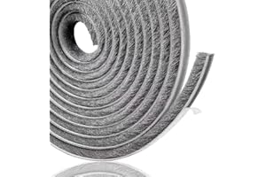 Lamondre 10 Meters Draft excluder for Doors, Window Seal Strip, Adhesive Draught Stopper, Draught excluder for Door, Window, Wardrobe - High-Density Felt - 9mm(W) * 9mm(H) - Grey