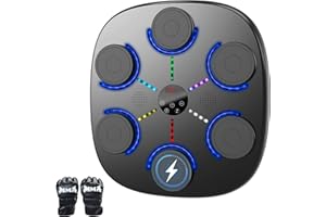 YCSW Smart Music Boxing Machine, Wall Mounted Boxing Machine with LED Lights, Bluetooth, 12 Speeds & Modes, Interactive Music Boxing Target for Kids & Adults, Boxing Training Equipment