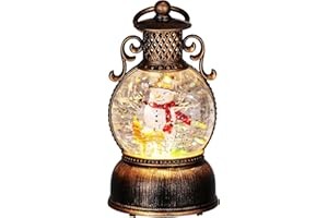 POPETPOP Christmas Lantern Snow Globe with Music: Musical Snowman Globe - Indoor Christmas Decorations for Home, Holiday Parties, And Festive Celebrations
