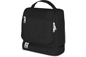 DELAWAY XXL Kulturbeutel zum Aufhängen [Design 2026] Große Kulturtasche für Damen, Herren mit Kofferhalterung und separatem Nassfach - Waschtasche für Männer & Frauen