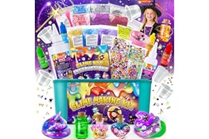 YOPINSAND Galaxy Wizard Slime Making Kit per bambini, set fai da te con add-in, glitter Crunchy, palline di schiuma, ciondoli, glitter – regalo per ragazzi e ragazze dai 3 ai 12 anni in su