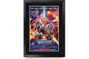 HWC Trading A3 FR Guardians of The Galaxy Vol 2 Chris Pratt and Cast Gifts Printed Poster Signed Autograph Picture for Movie Memorabilia Fans - A3 Framed