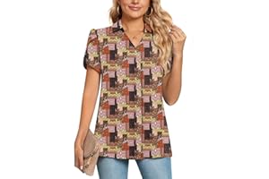 POPYOUNG Chiffon Blouse Business Tunic Petal Short Sleeve Office Shirts