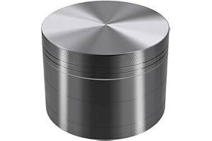 KitchenBoss Grinder Metall Klein Grinder 4 Teilig Crusher 4.9cm mit Reinigungswerkzeugen für Spice, Gewürze(Nickel-Schwarz)