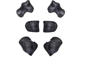 QH-Shop Sets de Protection,Genouillère Coudières Protège Poignet Ajustable pour Skateboard Snowboard Ski Scooter Vélo Roller Patin a Roulette pour Enfants 6packs