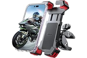 JOYROOM Porta Cellulare Moto, [Super Sicuro & Stabile] [Più Antiurto & 10S Installazione Rapida] Supporto Cellulare Bici, Portacellulare Moto Manubrio per iPhone 14 13, Samsung S23 S22 (4.7"-6.8")