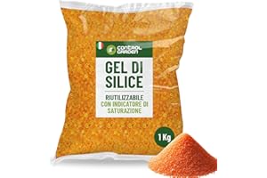 GROWMANIA.ES Control GARDEN Gel di silice arancione 1 kg | Assorbitore di umidità riutilizzabile non tossico | Palline essiccanti indicatore di saturazione | Deumidificatore naturale