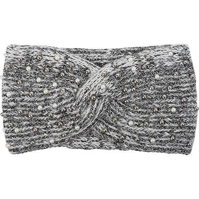 StyleBREAKER Fascia Per Donna Con Strass E Morbido Interno In Pile, Fascia In Maglia Fine, Headband Caldo 04026003, Colore:Blu - Foto 2