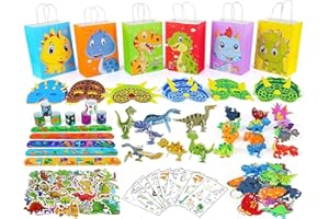 134 Pcs Anniversaire Dinosaure Party Jouet Pinata Anniversaire Garçon Dinosaure Autocollants,Bracelets,Masques,Porte-Clés,Anneaux,Tatouages,Dinosaure Jouet Dinosaure Fête Cadeaux Anniversaire Enfants.