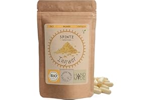 ‎SPINTZ SPINTZ® 210 Stk. Bio Ingwer Kapseln - vegane Ingwer Kapseln hochdosiert - 2000 mg Ingwer Pulver Bio je Tagesdosis - Ingwerwurzel gemahlen | plastikfrei und nachhaltig verpackt