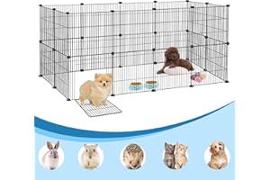 YARDIN Recinto exterior de malla metálica para animales pequeños – Jaula para conejillos de indias, cachorros y conejos, interior y exterior